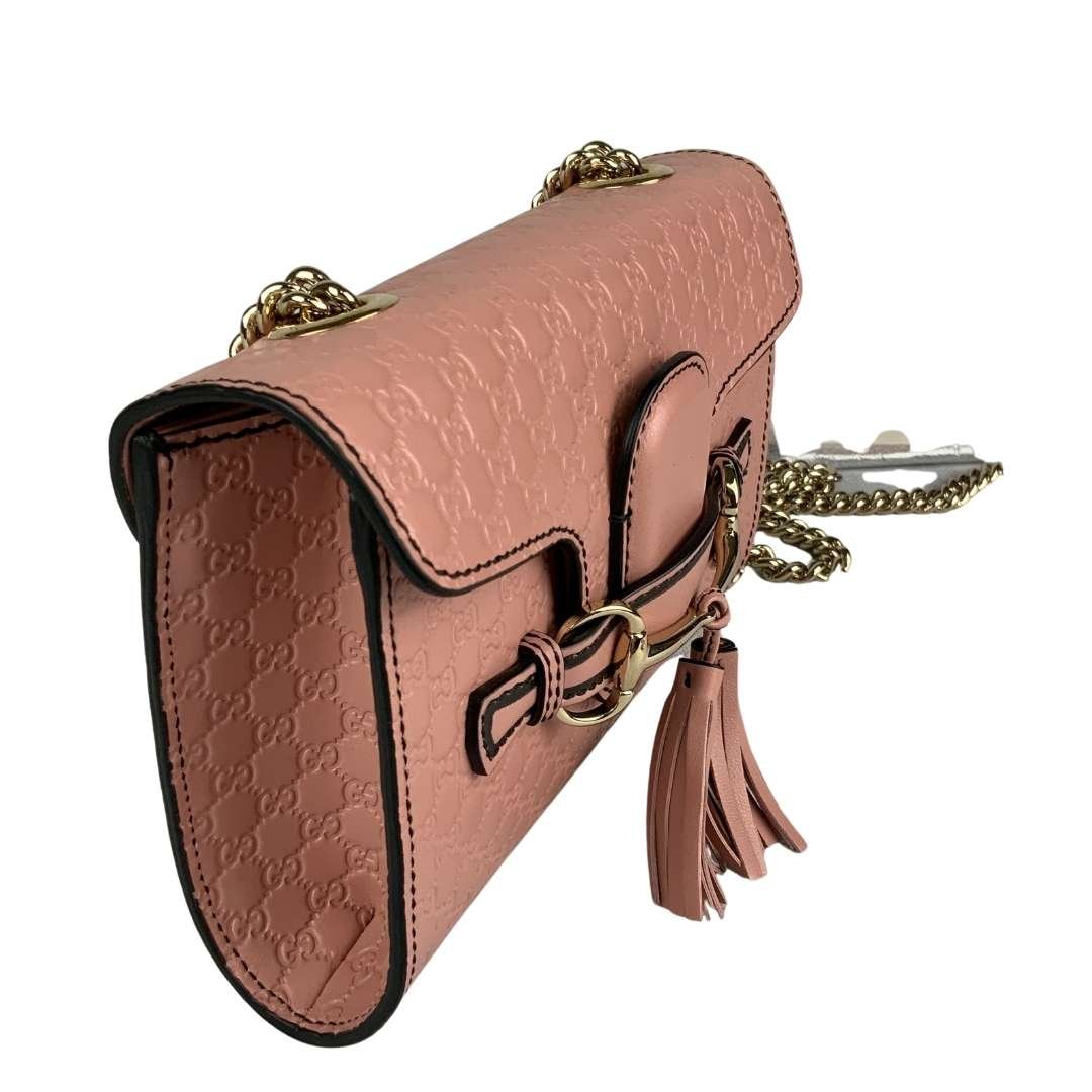 GUCCI Pink Micro Guccissima Leather Mini Emily Crossbody Bag – The House of  Authentic