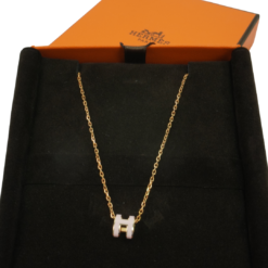 hermes pop h necklace pink