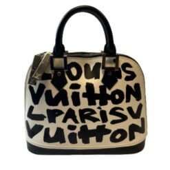 Authentic New Limited Edition Louis Vuitton White Alma MM Sprouse Blac –  Paris Station Shop