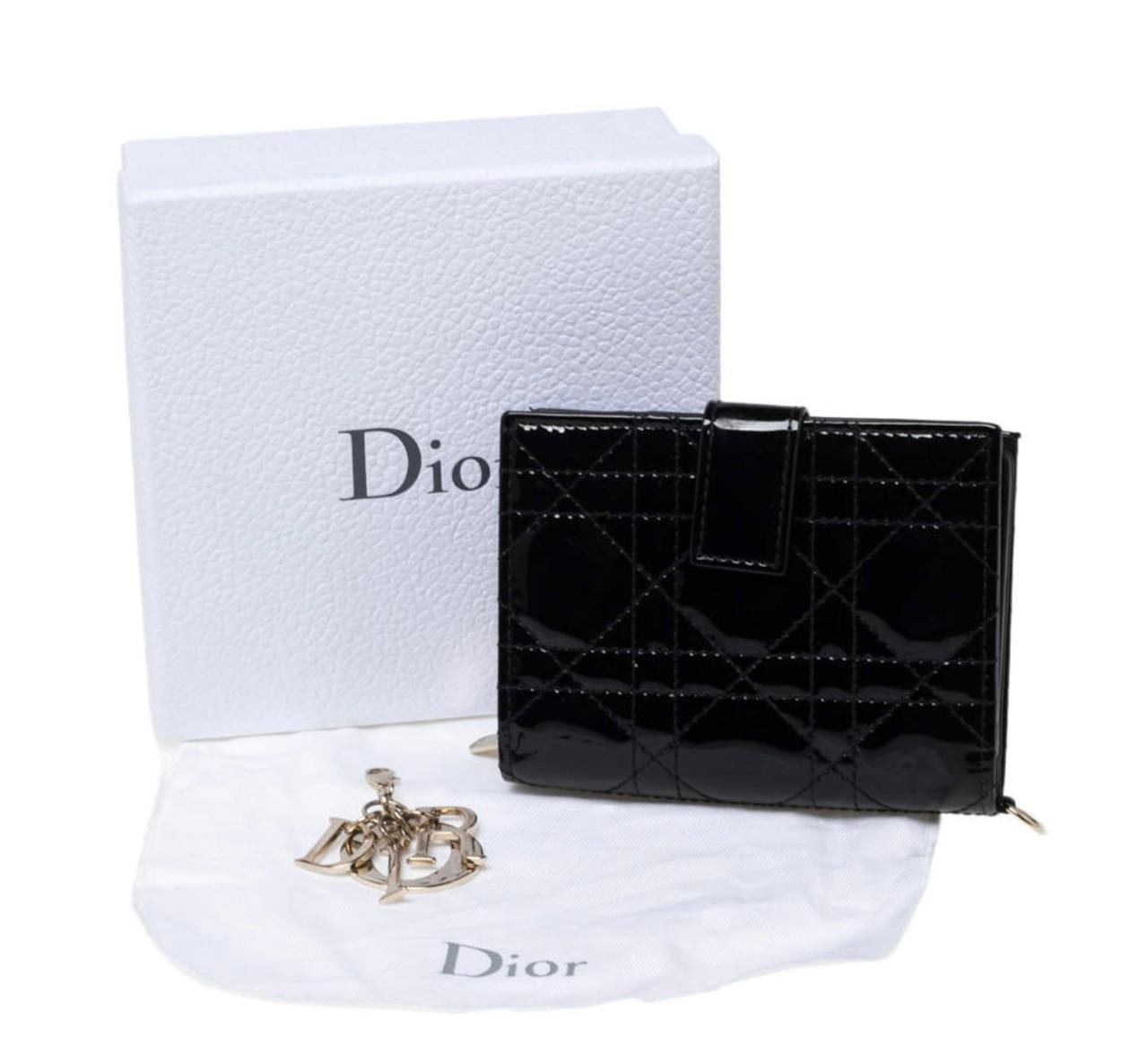 Dior PinkCream Oblique Coated Canvas and Patent Leather Compact Wallet Dior   The Luxury Closet