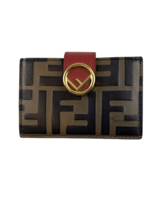 FENDI Tobacco/Red Zucca Leather Gusset Card Holder – The House of Authentic