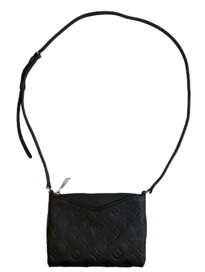 LOUIS VUITTON Black Monogram Empreinte Leather Pallas Shoulder Bag