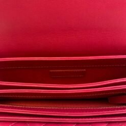 Tie Handle Flap bag in Dark Pink